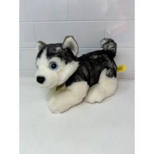 Aurora Miyoni Husky Puppy Plush Stuffed Animal Grey White Blue Eyes 8 Inch